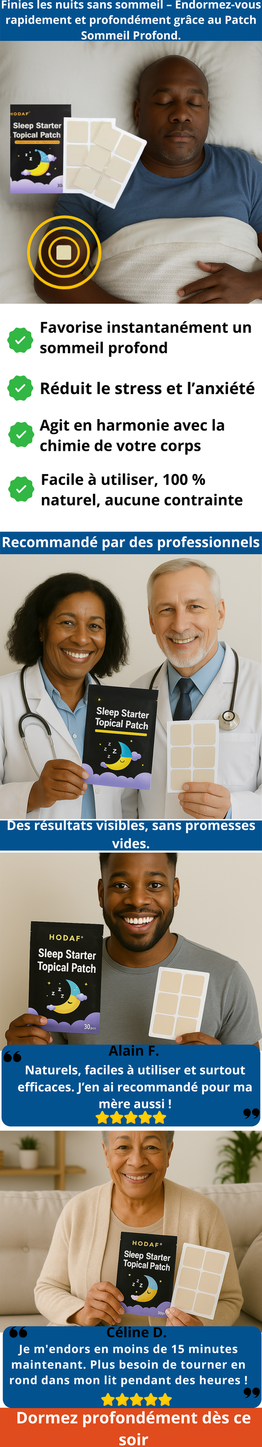 HODAF Patch Sommeil – Dormez mieux, vivez mieux(30ptch)