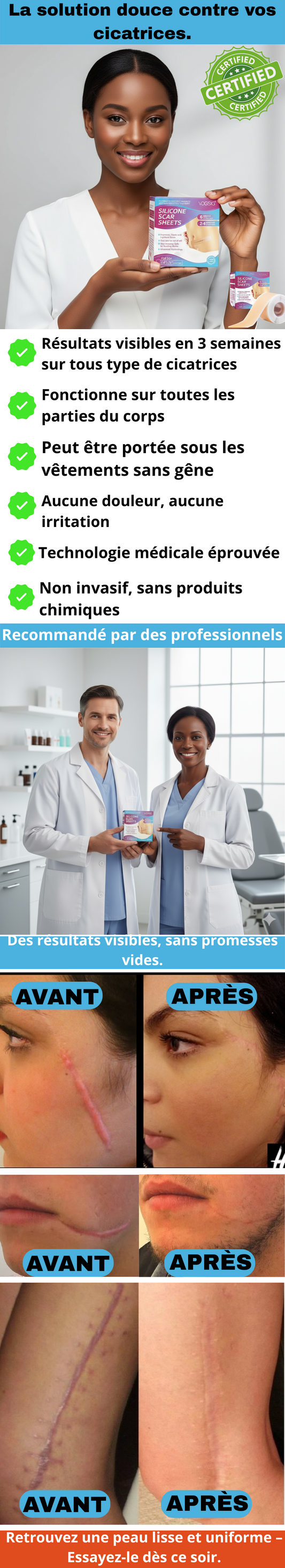 Bande Anti-Cicatrice Silicone Médicale